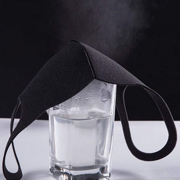 10 Pack New Black Stretchy Washable Face Masks - Picture 3 of 4